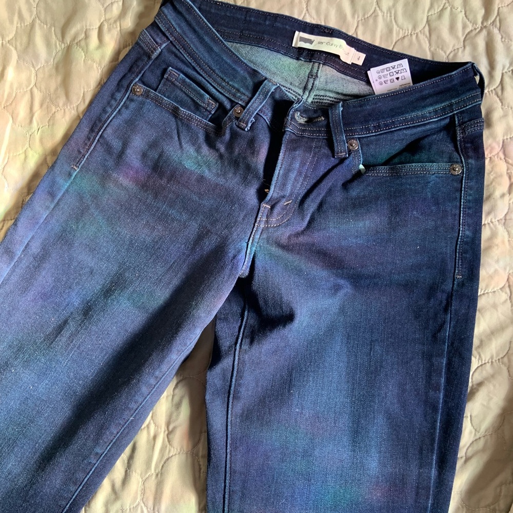 Blue Skinny Jeans with Gradient Effect